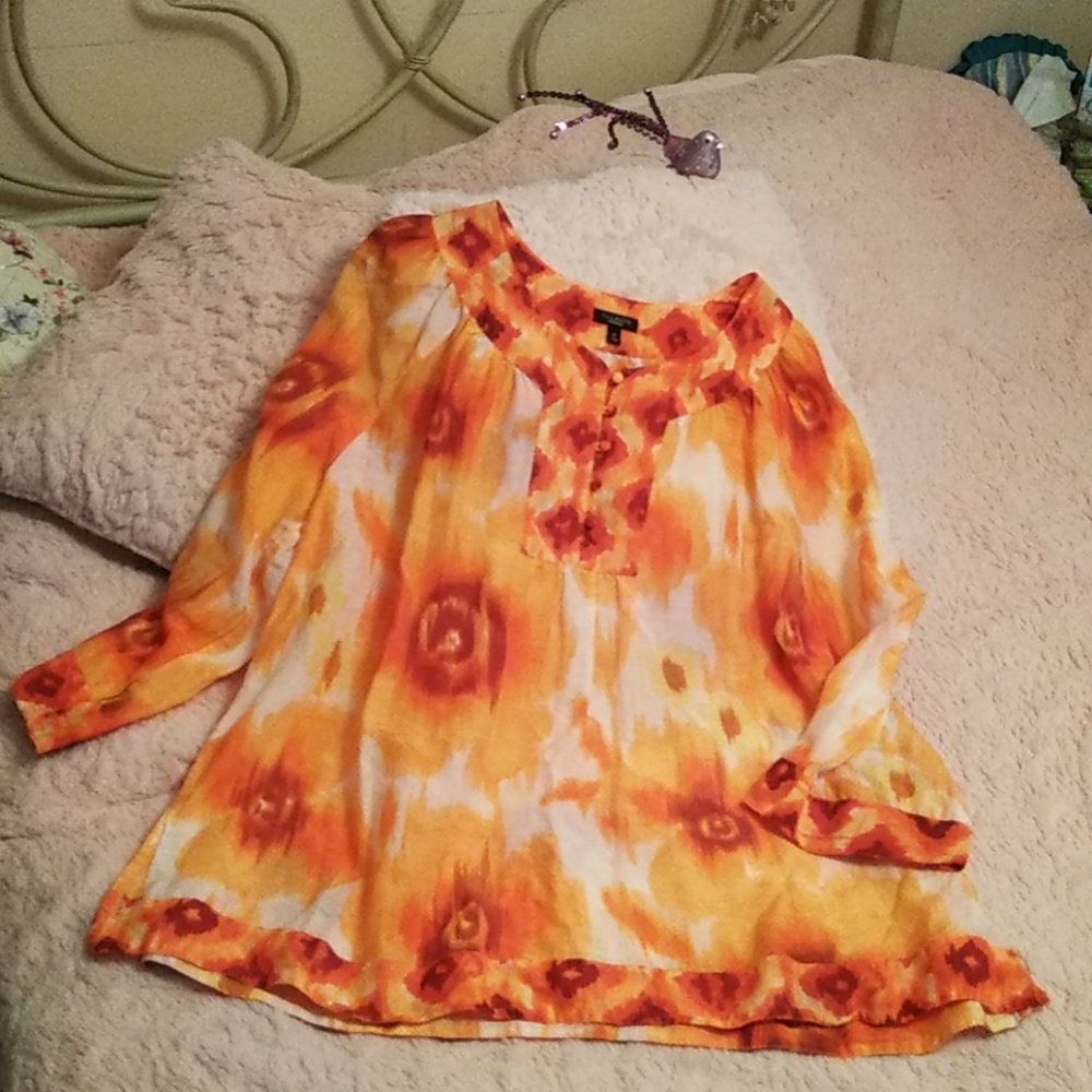 Stunning Floral 🌻Tye Dye Silk Blend Tunic